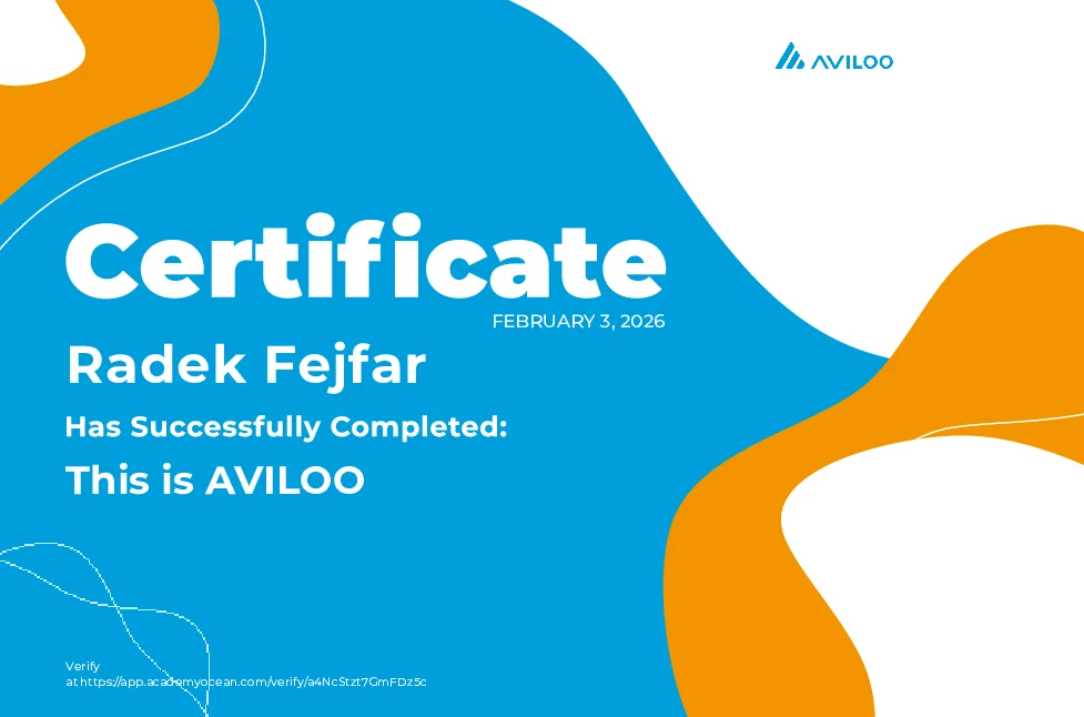 Náhled certifikátu AVILOO – This is AVILOO